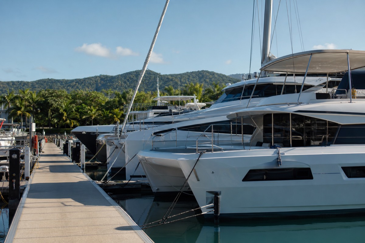 The marina at Port Douglas, departure point for outer reef tours